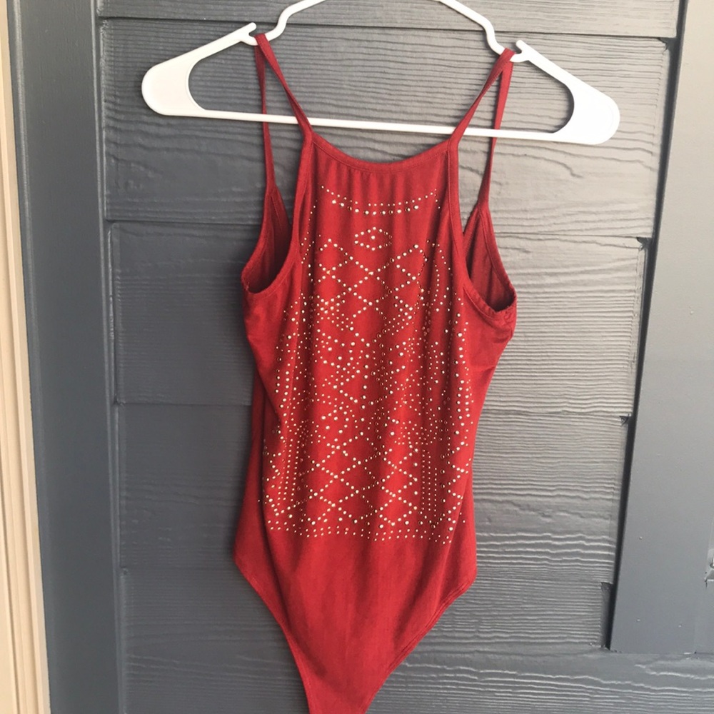 Suede body suit